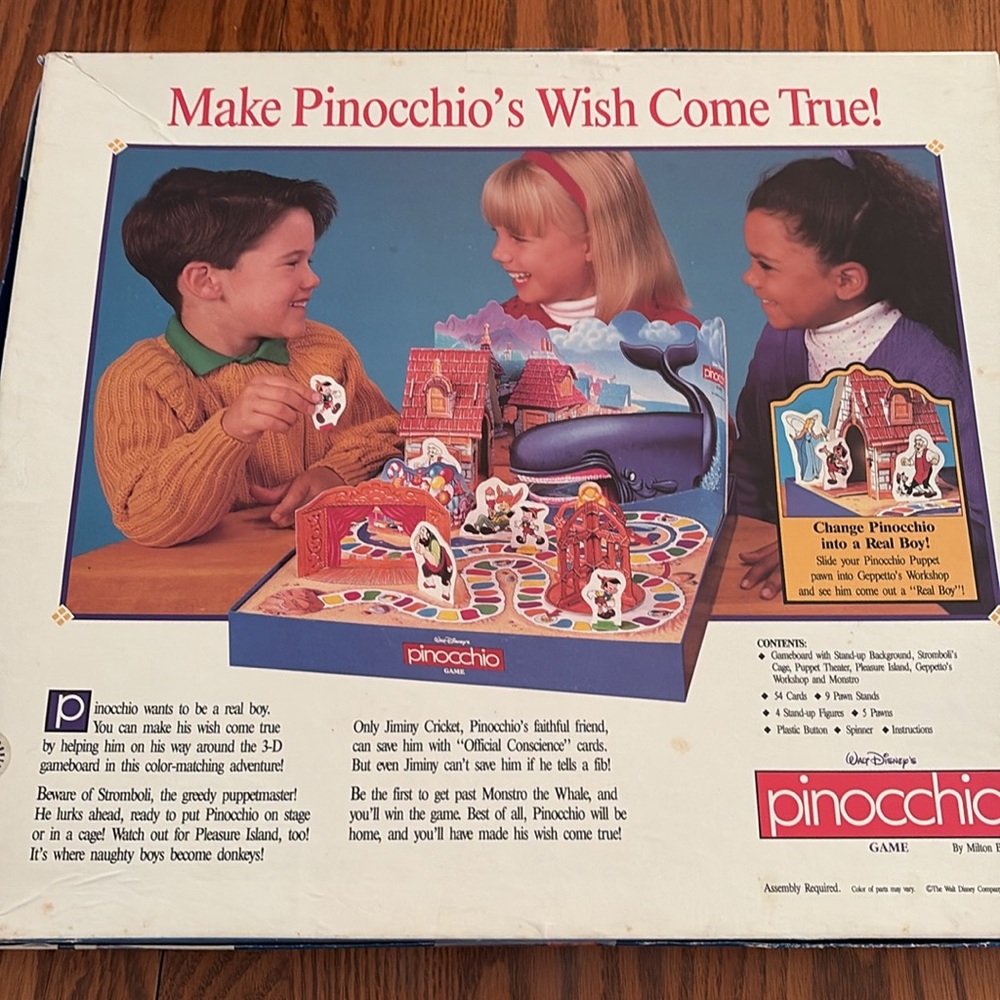 1993 Walt Disney’s Pinocchio Board Game Milton Bradley MB Complete 3D Gameboard - Picture 3 of 5